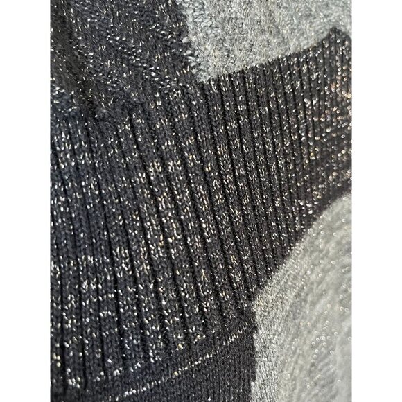 Lane Bryant Dress 22 Gray Midi Sweater Metallic Neutral Retro Minimalist Goth - Picture 7 of 16